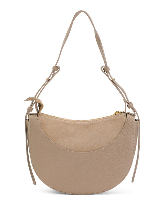 Made In Italy Leather Half Moon Crossbody | TJ Maxx