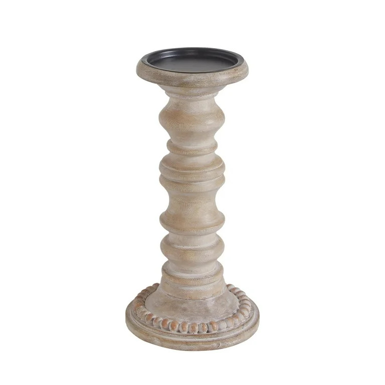 My Texas House Natural Mango Wood Pedestal Candle Holder, 10" Height | Walmart (US)