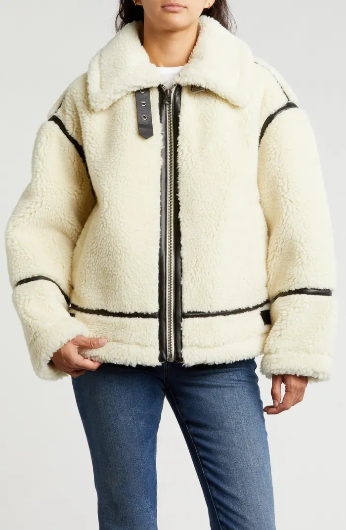 Lucky Brand Faux Shearling Faux Leather Trim Jacket | Nordstromrack | Nordstrom Rack