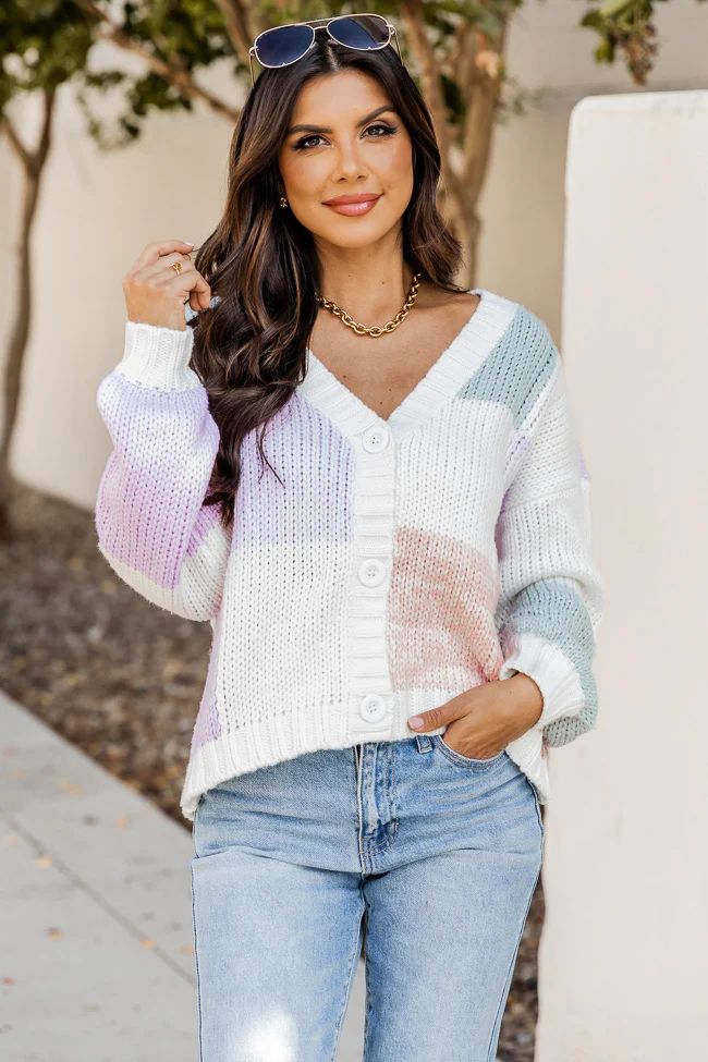 All On You Multicolor Colorblock Cardigan | Pink Lily