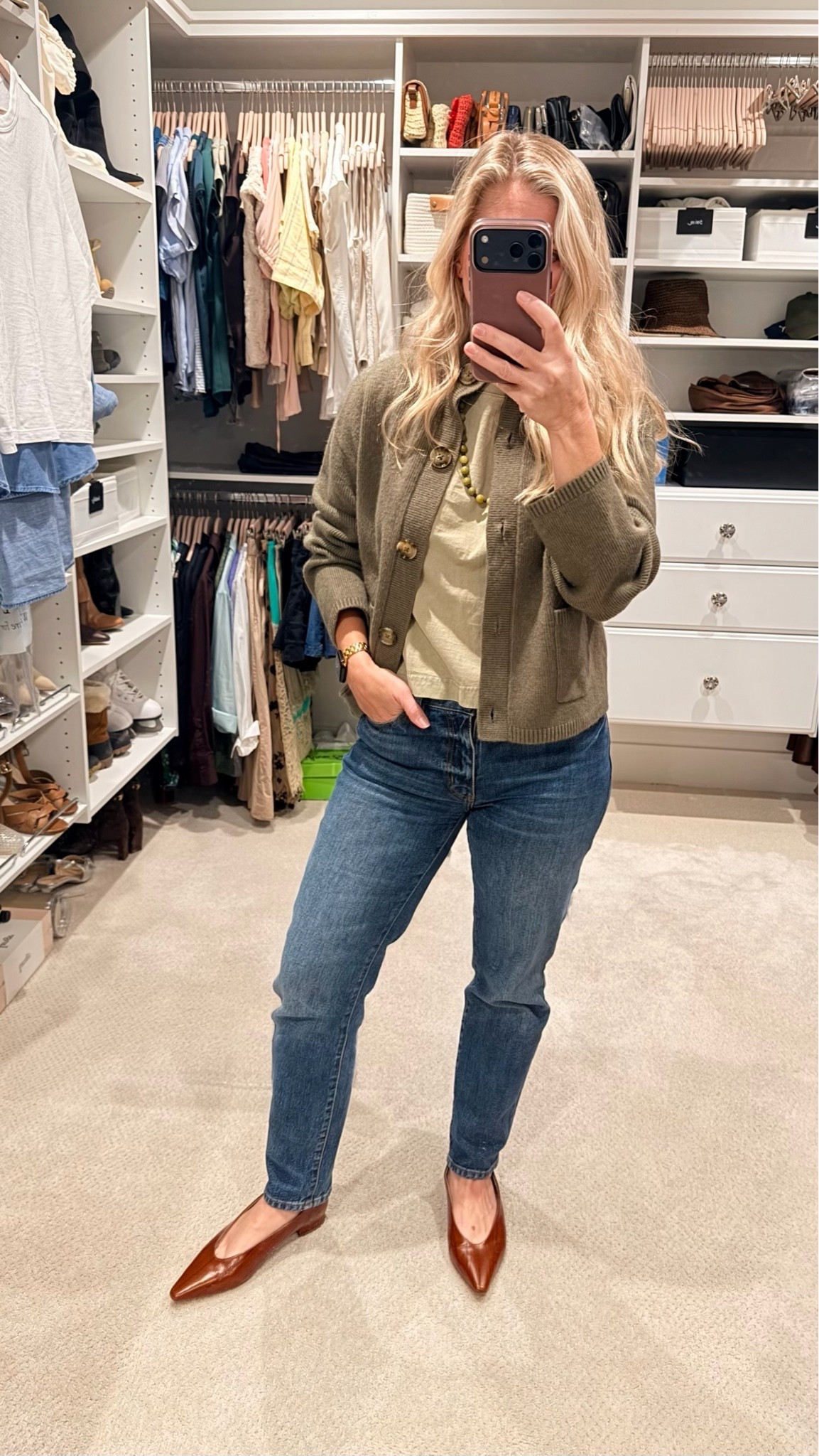 Kind of obsessed with these flats from @samedelman 🤎

I’ve been looking for a pointed-toe flat that gives me the polish of a heel but is comfortable enough for everyday, and these are quickly becoming a favorite.

The cognac is such a versatile color in my wardrobe. I love it here with denim and layered greens, but it will work just as easily with chocolate brown, cream, navy, dresses, and trousers.

Polished, comfortable, and exactly the kind of piece I want in my Signature Wardrobe.

#LTKootd #LTKPetite #LTKSeasonal