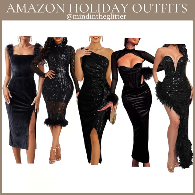 CYCLAMEN Women's Feather Dress Tube Slip Dress Slim Fit Bodycon Mini Midi Maxi Dress Party Club E... | Amazon (US)