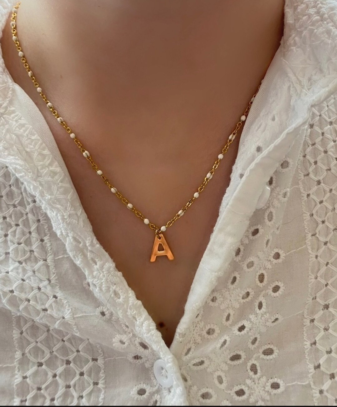 Personalized Necklace First Name Initial Necklace Stainless - Etsy | Etsy (US)