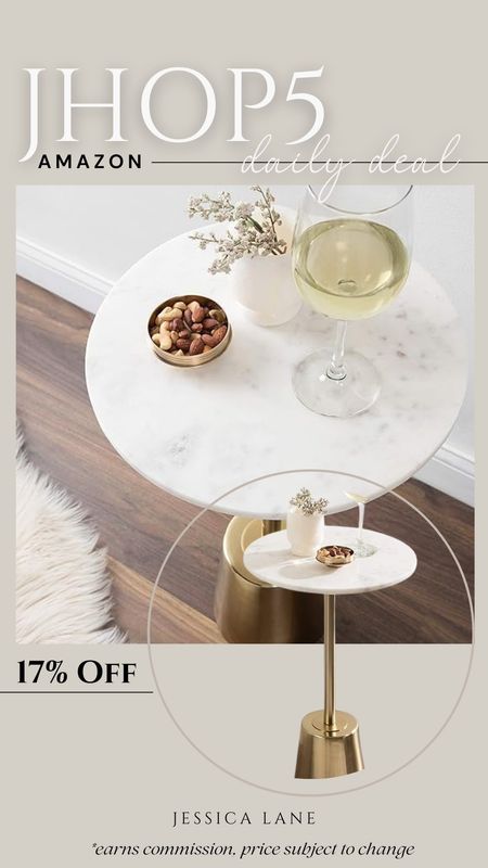 Amazon daily deal, save 17% on this gorgeous marble top side table with gold base. Amazon furniture, Amazon deal, side table, end table, accent table, marble top table, Kate and Laurel table, living room furniture

#LTKsalealert #LTKhome