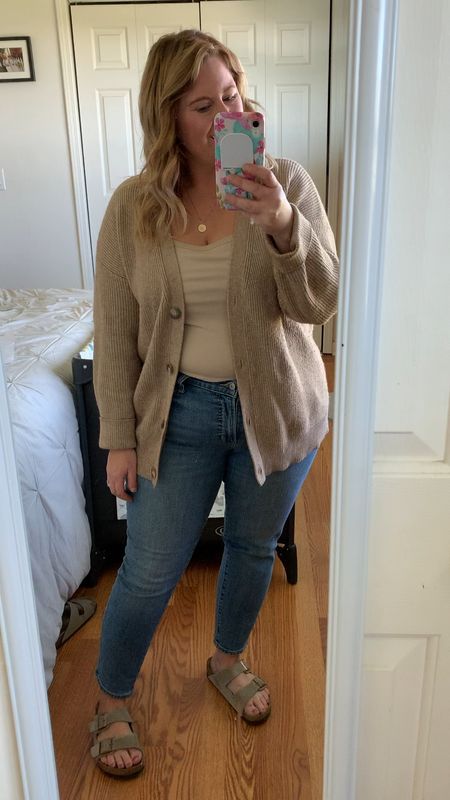 Casual & comfy outfit for the last weekday of break!

Neutral cardigan
Tank top
Jeans
Birkenstocks 
Gold jewelry 

#LTKstyletip #LTKmidsize #LTKVideo