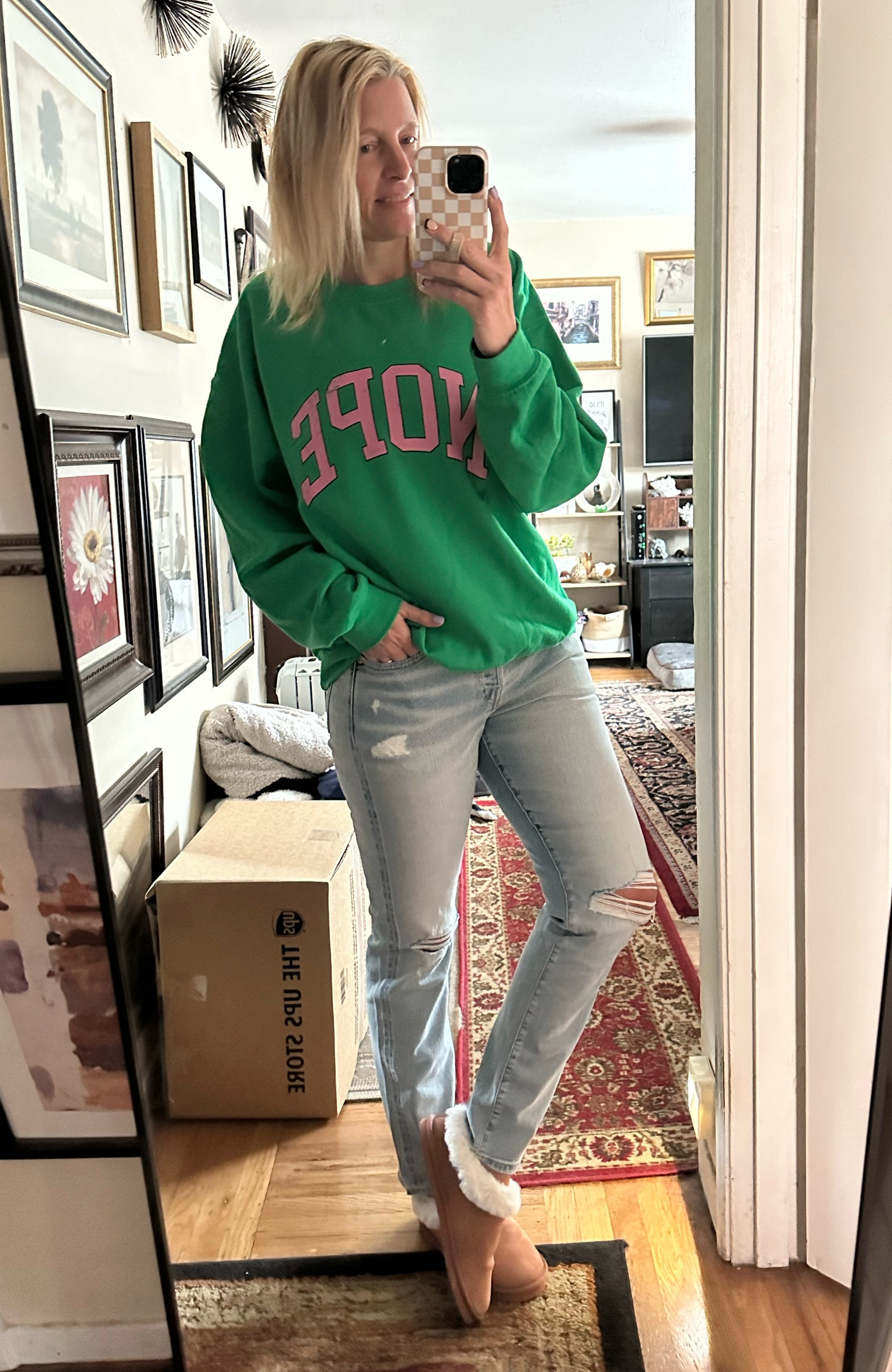 Love these slim fit jeans from american eagle with a graphic shirt and some comfy slippers, I’m all set for the fall! 



#LTKstyletip #LTKover40 #LTKfindsunder100