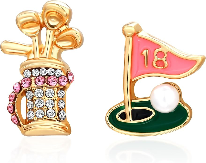 Rhinestone Earrings for Women,Football,Surfing,Tennis Ball,Pickleball,Golf,Basketball Sports Stud... | Amazon (US)