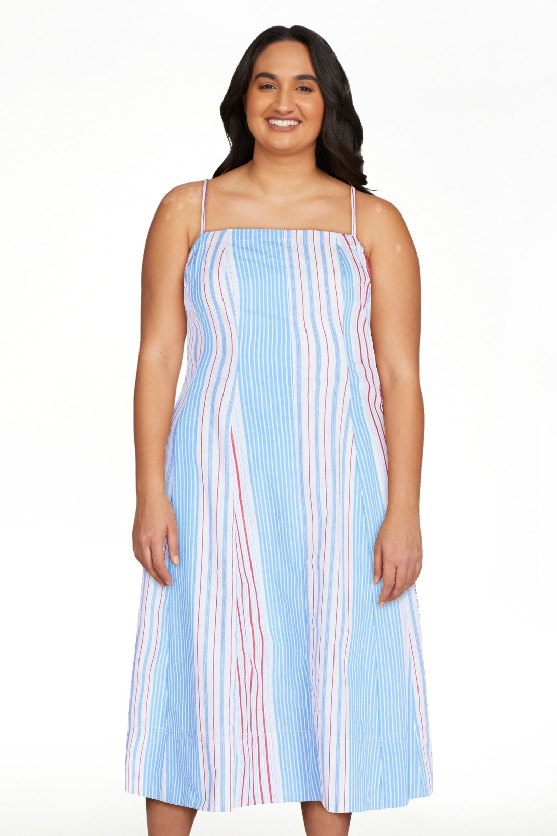 Free Assembly Women's and Women's Plus Sleeveless Cotton Panel Midi Dress, Sizes XS-4X | Walmart (US)