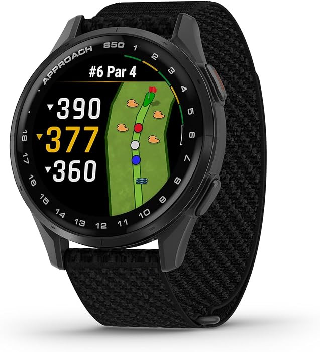 Garmin Approach® S50, Advanced Golf GPS Smartwatch, AMOLED Display, On-Course Features, Wrist-Ba... | Amazon (US)