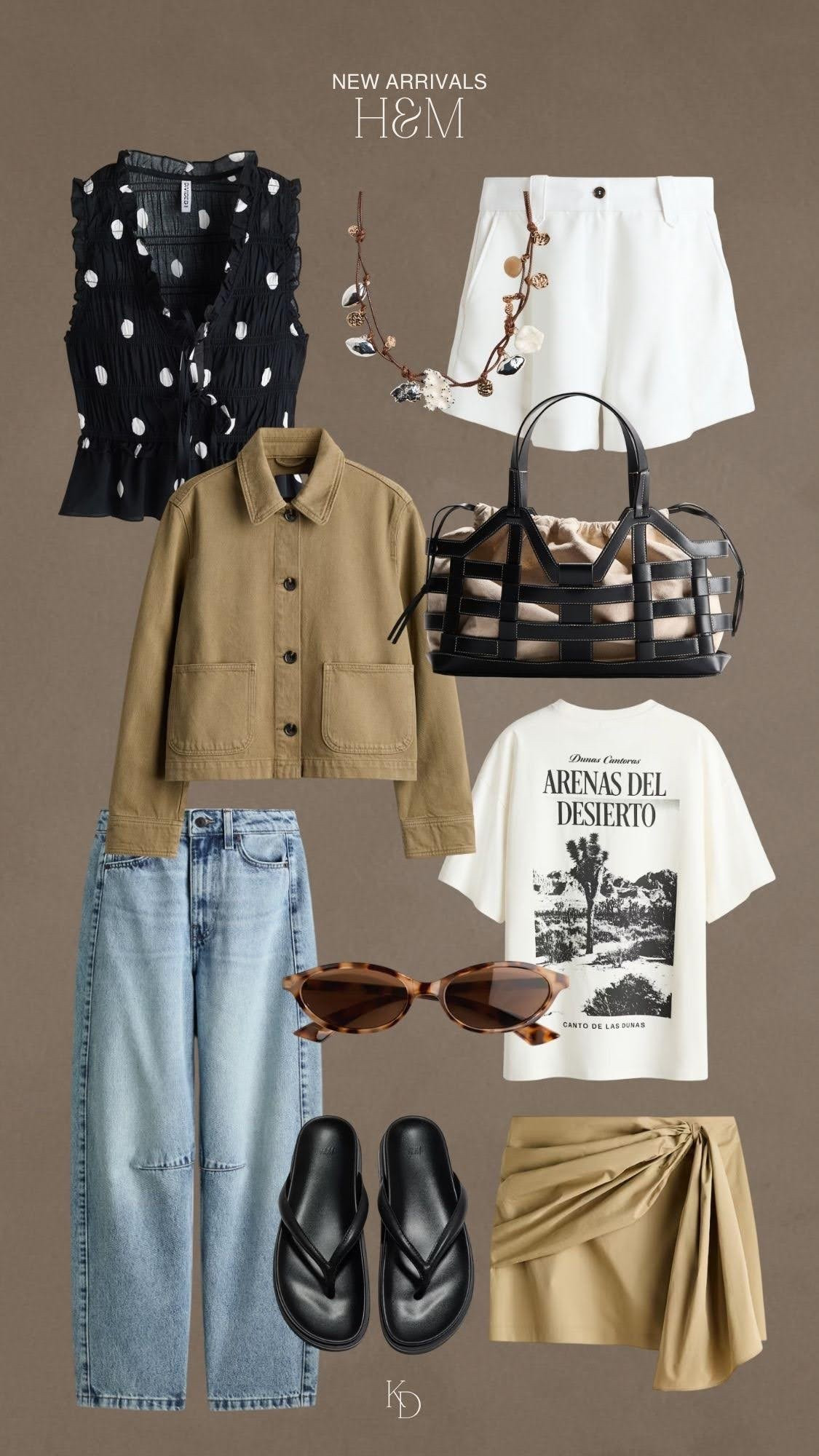 H&M new arrivals 

Spring wardrobe, women’s clothing, basic outfit, spring jacket, graphic tee, jewelry, sandals, purse, polka dots, sunglasses, trending style, summer outfit, shorts, barrel jeans, skort 

#LTKSeasonal #LTKootd #LTKSaleAlert