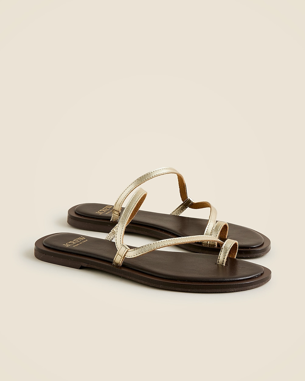 Carsen Made-in-Italy toe-ring sandals in metallic leather | J. Crew US