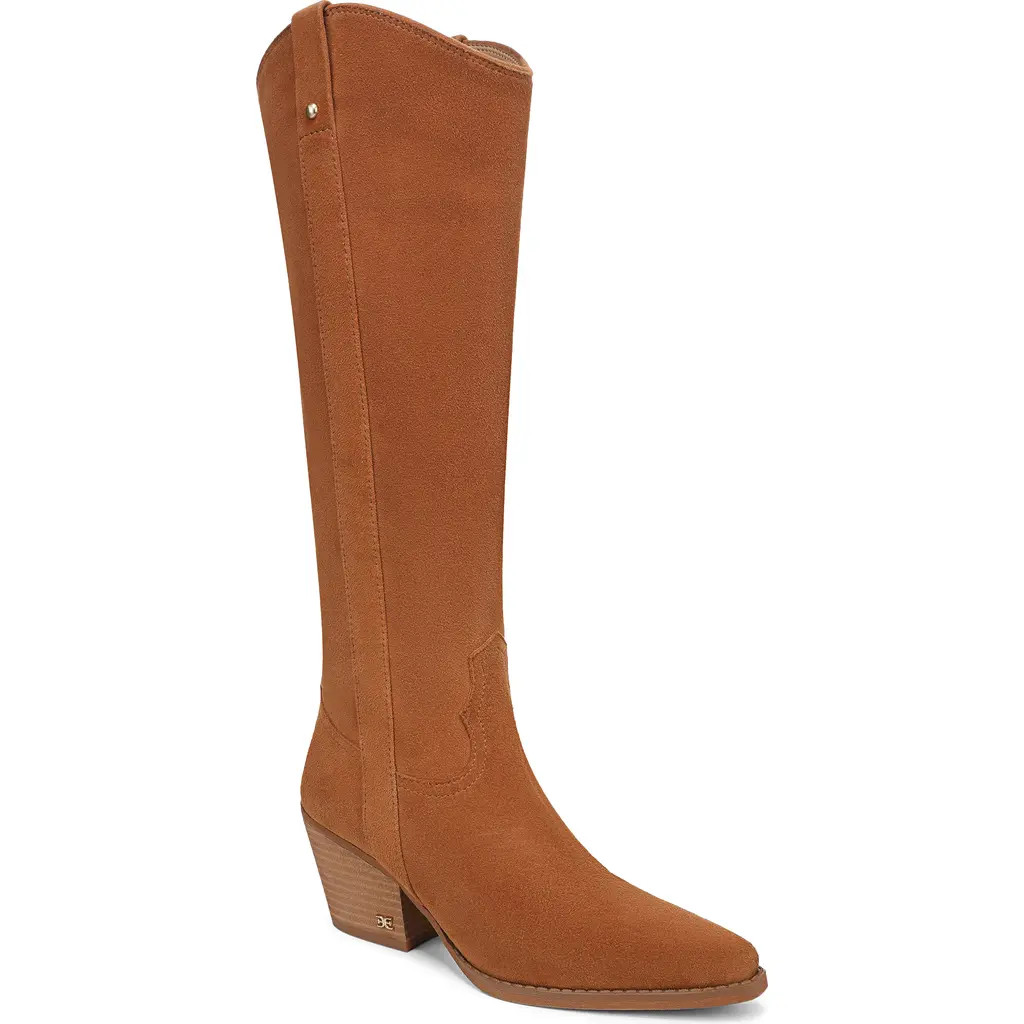 Sam Edelman Wyatt Knee High Western Boot in Frontier Brown at Nordstrom, Size 6 Wide Calf | Nordstrom