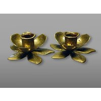 Elegant Brass Candle Holders in Floral Design For 22mm Candles | Etsy (US)