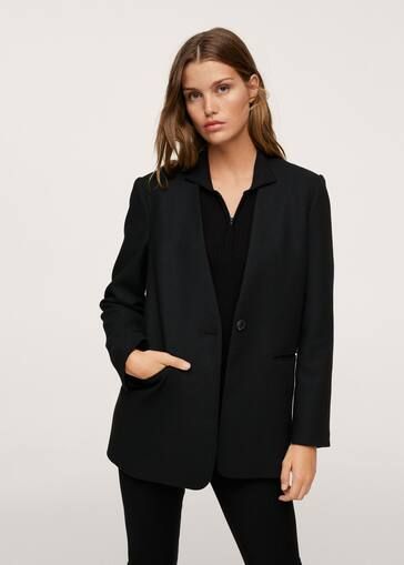 Structured blazer without lapels | MANGO (UK)