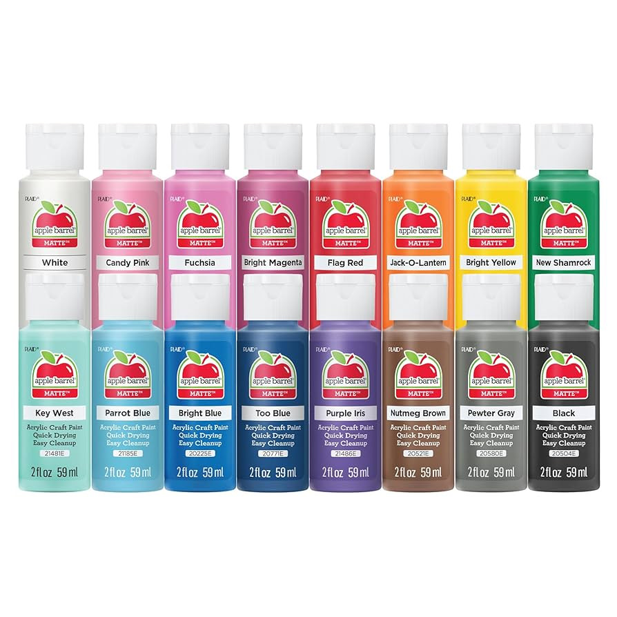 Apple Barrel, Vibrant Spectrum Collection Acrylic Craft Paint, PROMOABIII, 2 fl oz each, 16 assor... | Amazon (US)