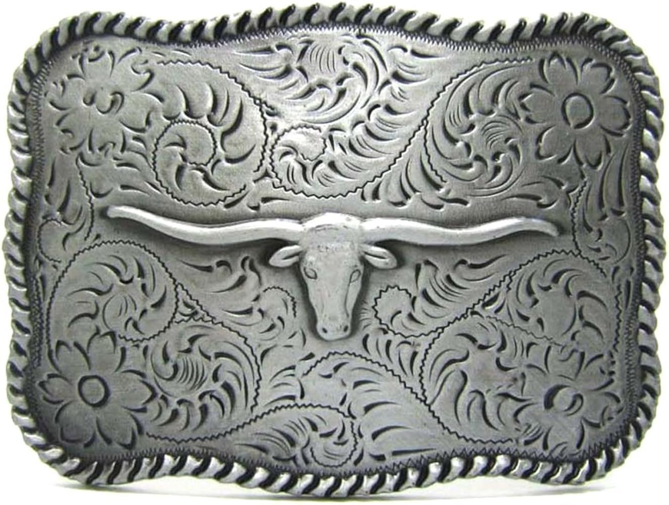 MASOP VOGU Longhorn Cattle Bull Head Texas Belt Buckle for Men Cowboy Accessory | Amazon (US)