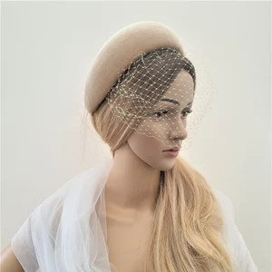 Beige Fascinator Padded Headband, with Blusher Veil, Extra Wide 7 cms, Padded Design | Etsy (US)