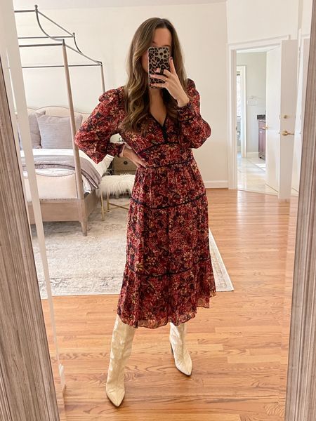 Thanksgiving outfit: floral midi dress from Ba&Sh (sold out) but I linked a few similar styles! 

#LTKHoliday #LTKSeasonal