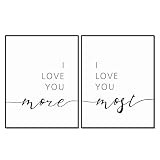Amazon.com: I Love You More I Love You Most Wall Decor, Above Bed Quote, Romantic Print, Bedroom ... | Amazon (US)