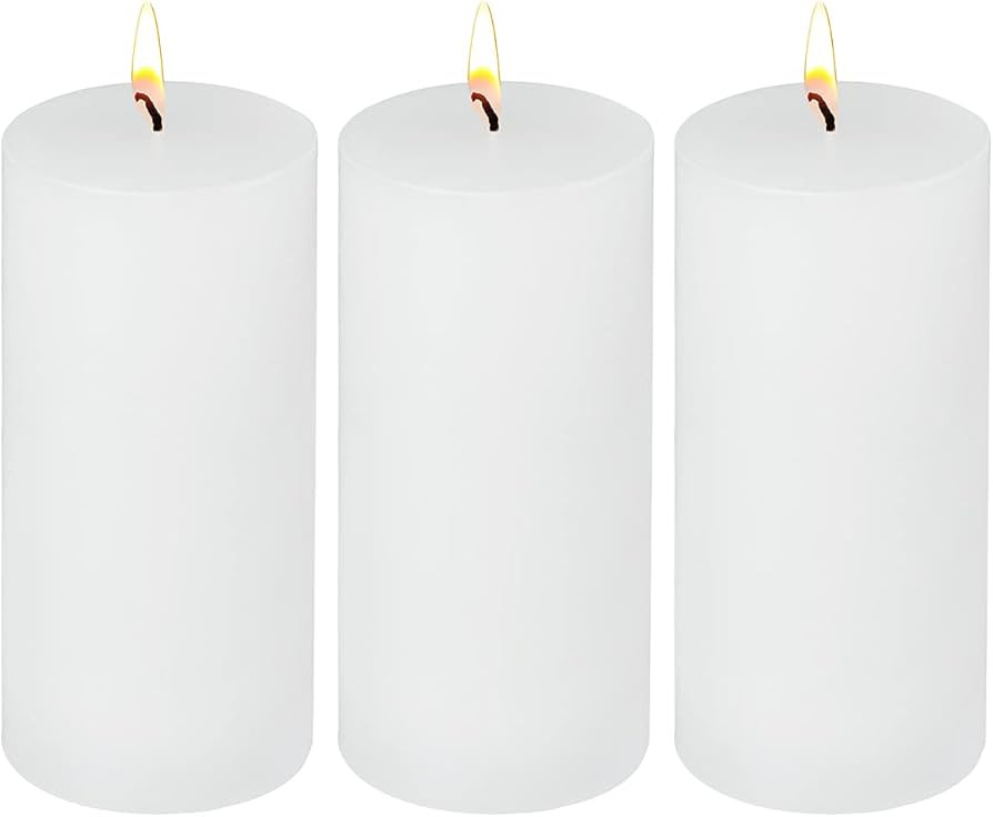 3 Pack 3×6 Inch Pillar Candles, Unscented Column Candles for Home Restaurants Spa Church Wedding... | Amazon (US)