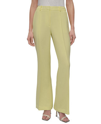 DKNY Petite Mid-Rise Pleated Flare-Leg Pants - Macy's | Macy's