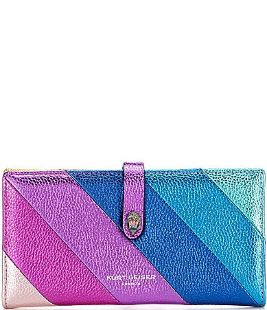 Kurt Geiger London Rainbow Stripe Leather Bifold Wallet - Multi | Dillard's