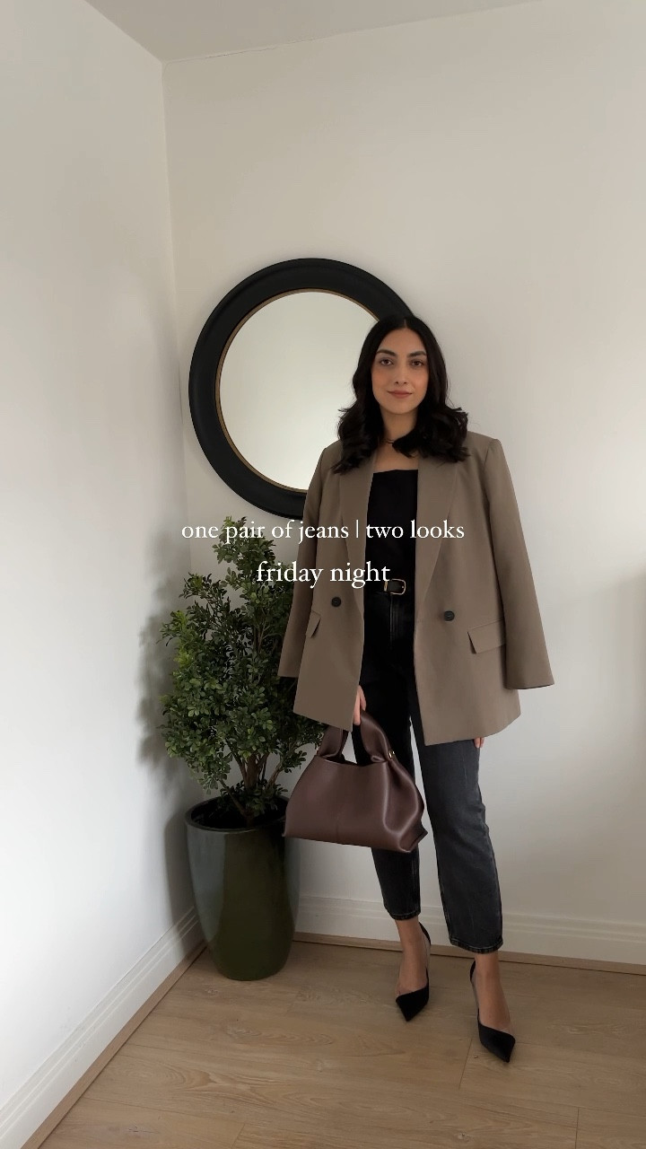 I love my new grey jeans from @abercrombie ! They are the perfect width (26inch) and length (short) and just such good quality! Here is how I’m dressing them up and down 🩶🖤🤍 

Jeans: @abercrombie 
Bags: @polene_paris 
belt: @coach 


#LTKSeasonal #LTKfindsunder50 #LTKstyletip