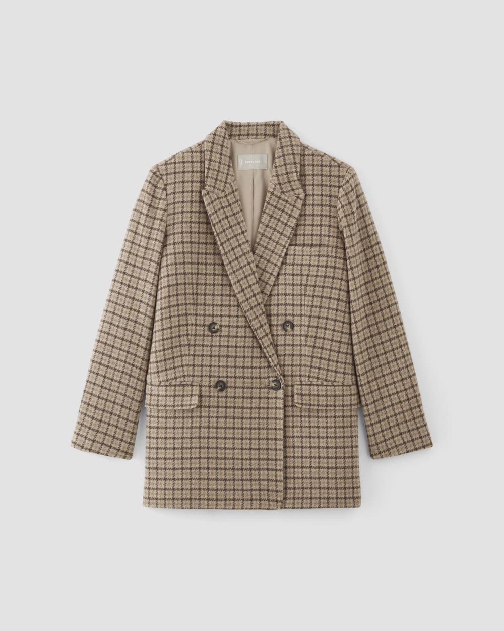 The ReWool® Double-Breasted Blazer | Beige Houndstooth | Everlane