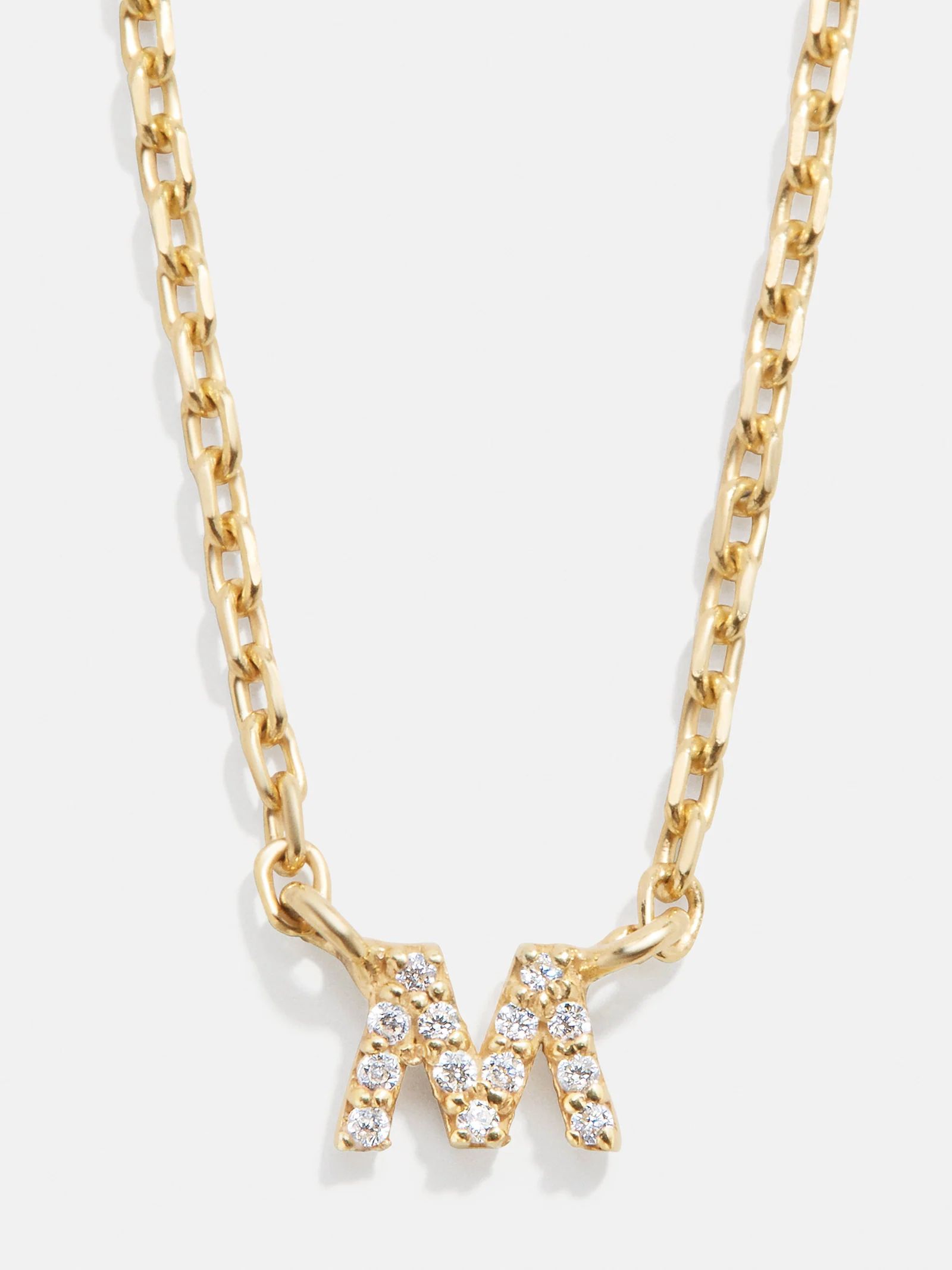 18K Gold Mini Initial Necklace - Gold/Pavé | BaubleBar (US)