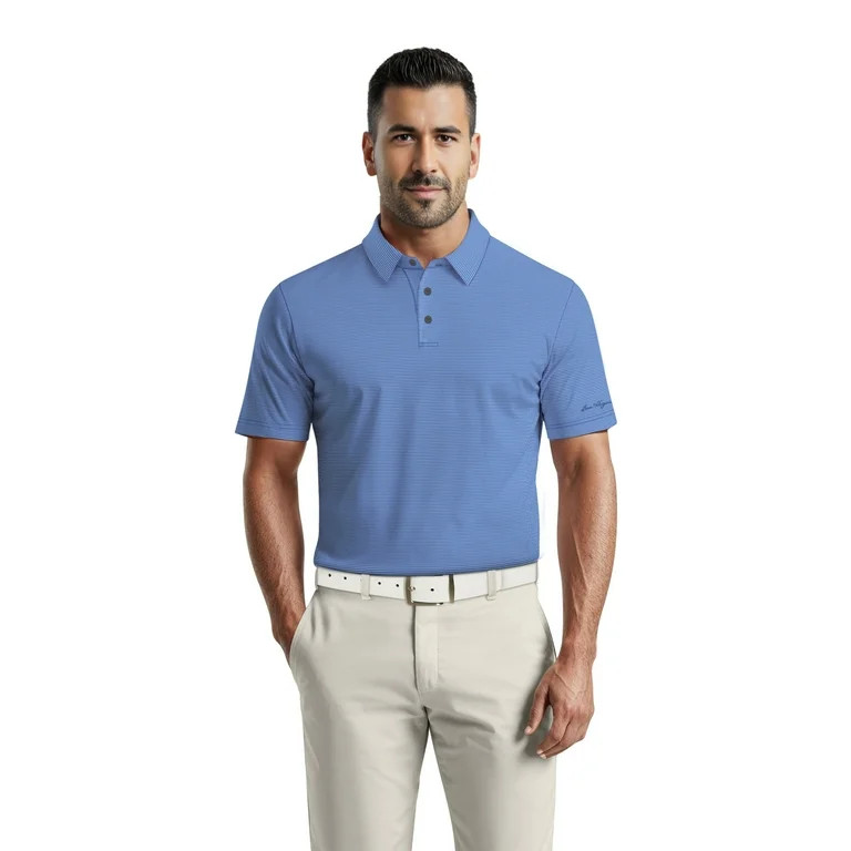Ben Hogan Men's & Big Men's Performance Geometric Jacquard Short Sleeve Golf Polo Shirt, Sizes S-... | Walmart (US)