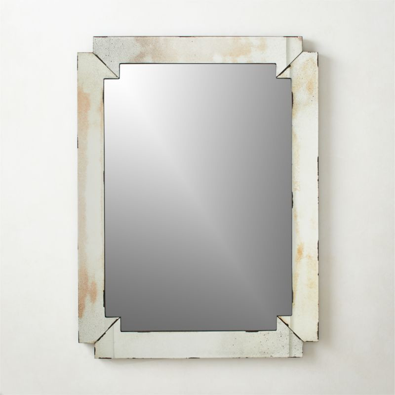 Acaya Antiqued Black Rectangular Wall Mirror 36''x48'' | CB2 | CB2