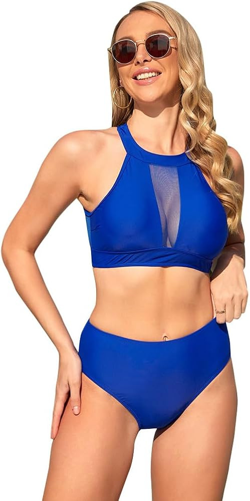 Women's Two Piece Vintage Swimsuit High Waisted Bikini Sets Bathing Suit KCSSW002 | Amazon (US)