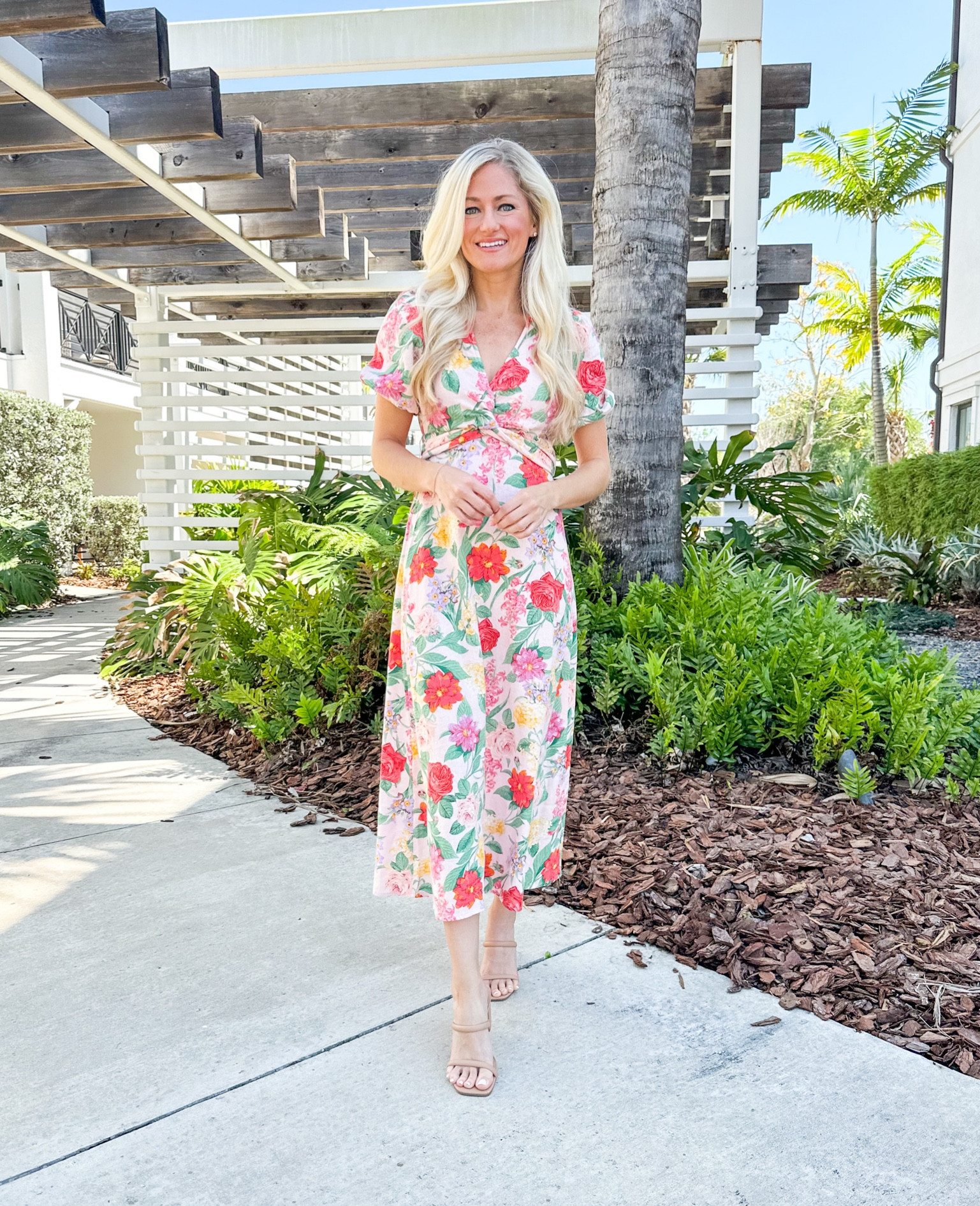 Old Navy dress that is perfect for Spring and Easter! The floral pattern is so pretty! Linen material, puff sleeves, twisted knot in front with tie at the waist in back. Wearing the petite length. 

#LTKFind #LTKunder50 #LTKstyletip