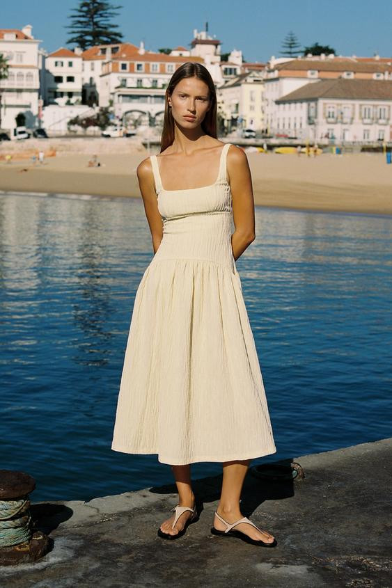 TEXTURED STRAPPY DRESS | Zara US