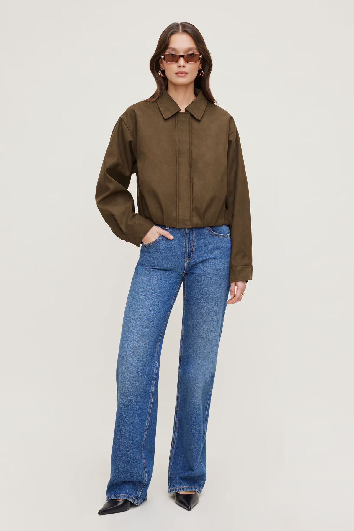 Balloon Faux Suede Jacket | Dynamite Clothing