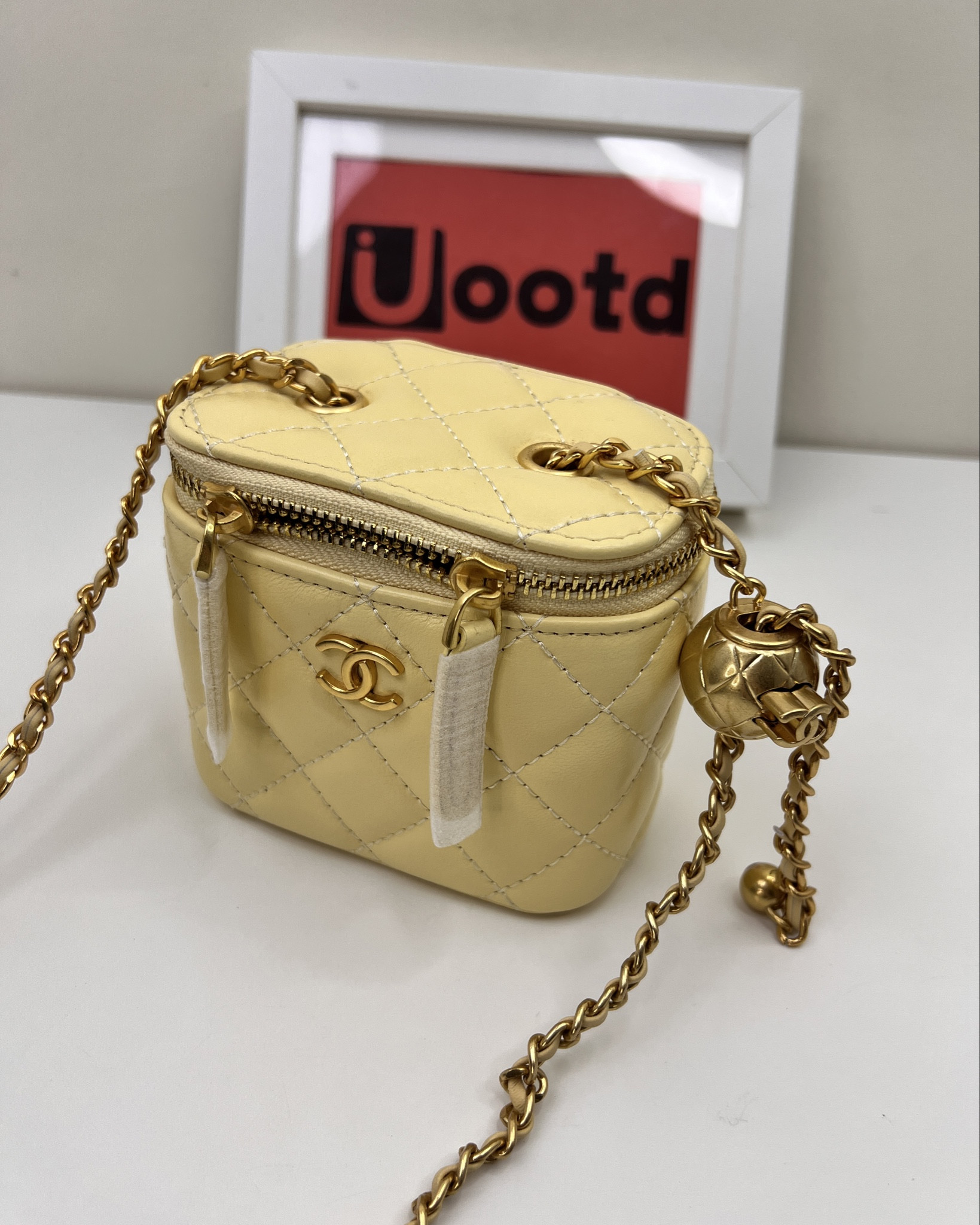 CHANEL yellow makeup bag mini bag 

#LTKfindsunder100 #LTKworkwear #LTKtravel