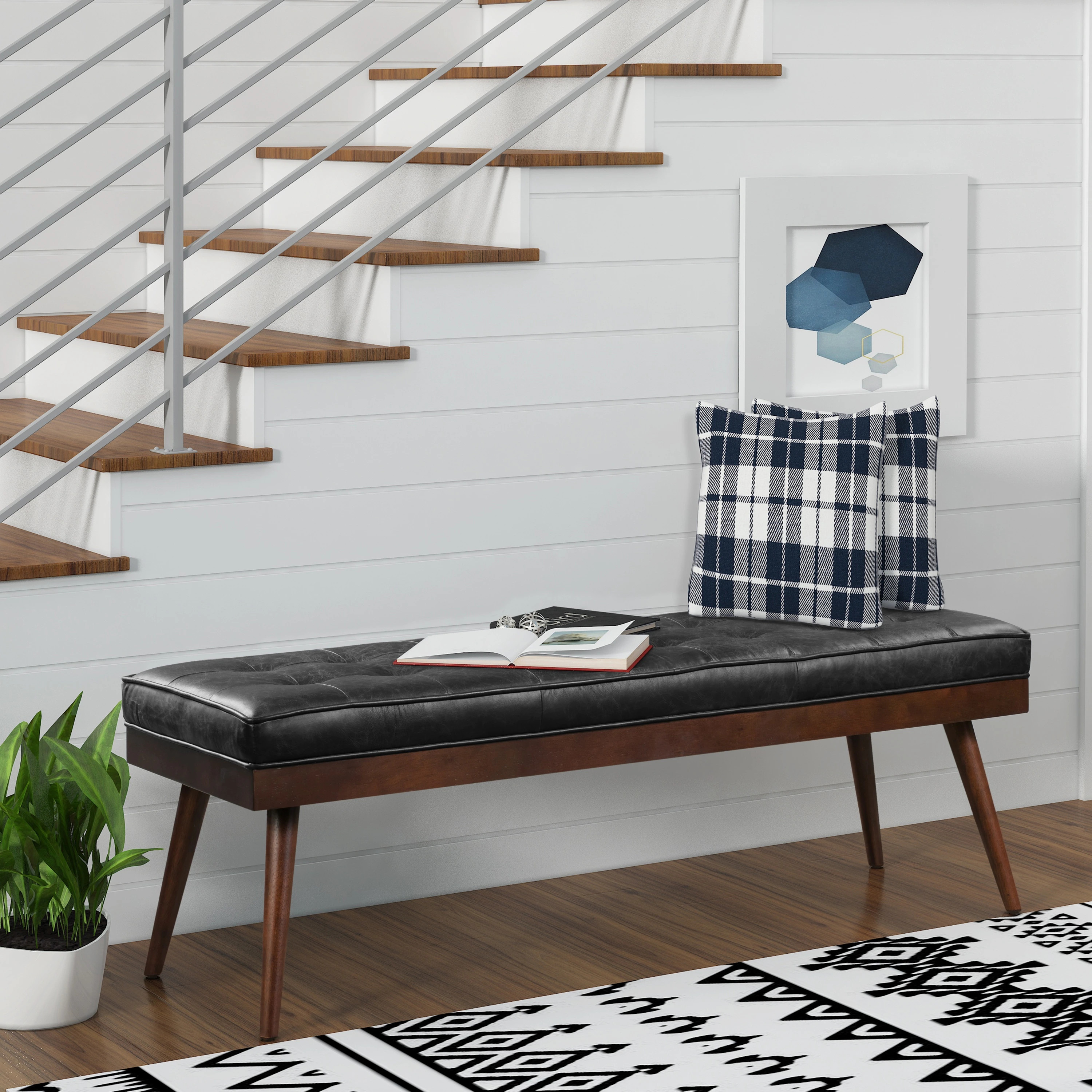 Poly and Bark Luca Bench - Genuine Italian Leather | Bed Bath & Beyond