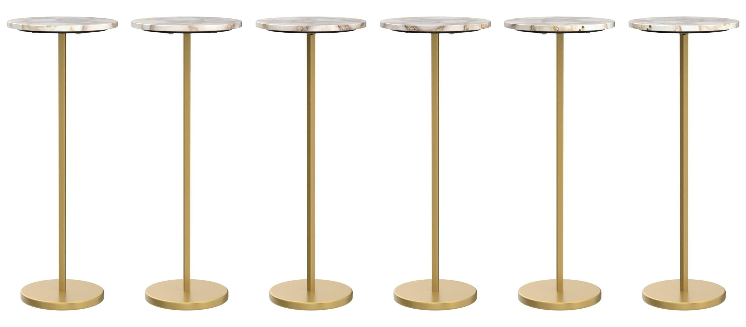 Bombay Elegant Marble Side Table Round, Small Accent Table Nightstand, Couch Table, Premium End Table for Bedside Tables, Living Room Tables, Coffee, and Sofa Table 10 x 26 inches (Agate) | Amazon (US)