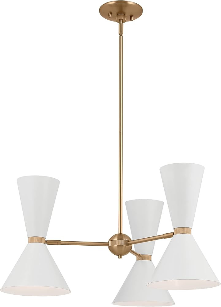 Kichler Phix 6-Light Chandelier, Modern Light in Champagne Bronze with White, Sloped Ceiling Comp... | Amazon (US)