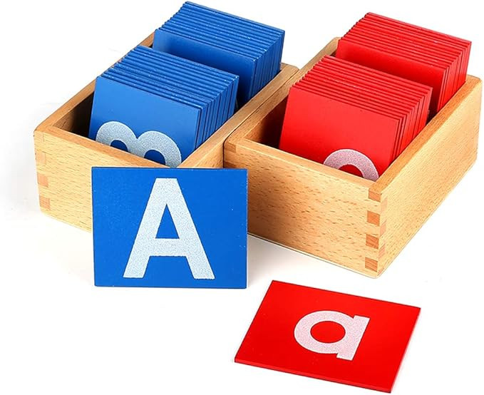 YHZAN Montessori Sandpaper Letters Toys for Toddlers Small & Capital 2pc Wooden Box Set Early Chi... | Amazon (US)