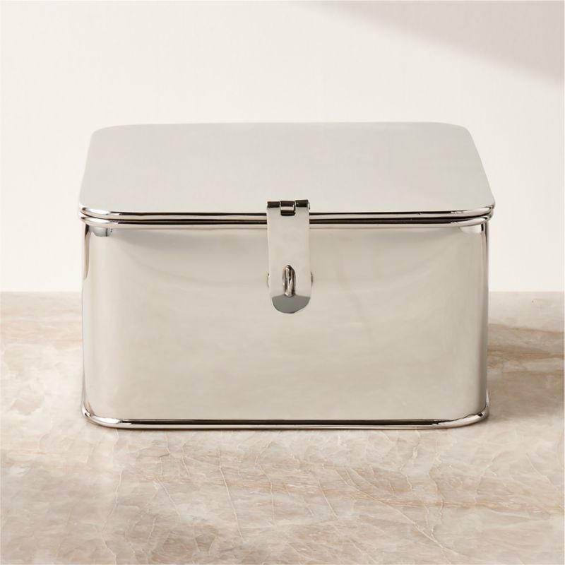 Samia Stainless Steel Box Large + Reviews | CB2 | CB2