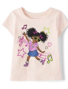 Baby And Toddler Girls Music Graphic Tee - petal | The Children's Place