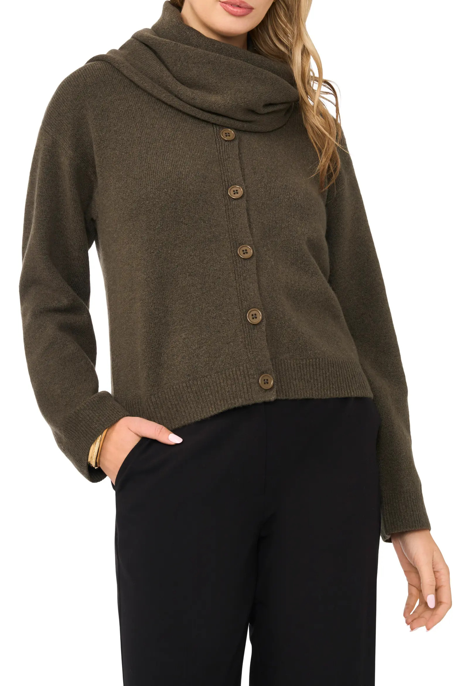 Cardigan with Detachable Scarf (Women) | Nordstrom | Nordstrom