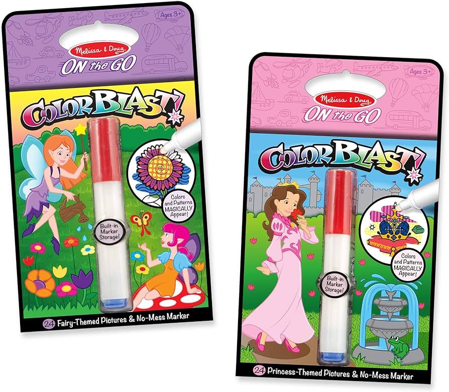 Melissa & Doug On the Go ColorBlast! Princess and Fairy Color-Reveal Coloring Books, 2-Pack | Amazon (US)