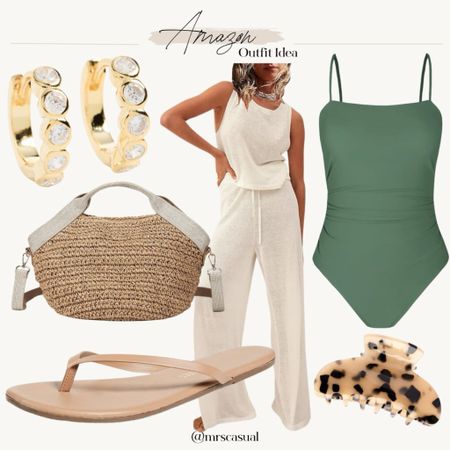 Amazon spring break vacation coverup outfit idea one piece bathing suit 

#LTKfindsunder50 #LTKswim #LTKtravel