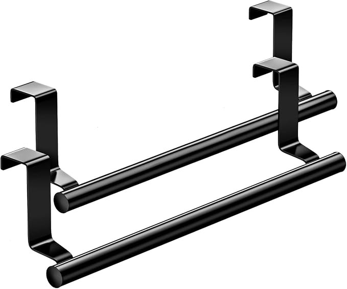 Stainless Steel Over Door Towel Rack Bar Holders for Universal Fit on Over Cabinet Cupboard Doors... | Amazon (US)