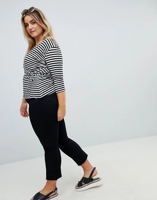 Boohoo Plus Stripe Wrap T-Shirt | Asos AU