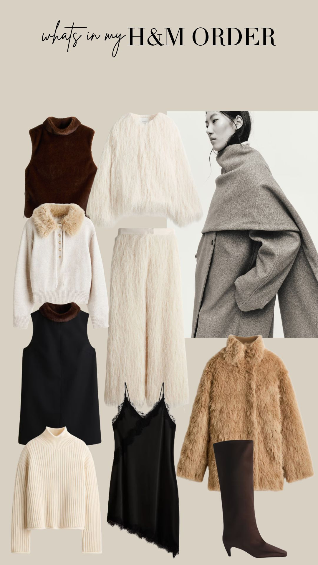 What's in my H&M Order! 🤎🤍

Winter Fashion, Winter Style, Winter Outfit, Faux Fur Coat, Wool Coat, Knee High Boots, Party Dress, Partywear, Knitwear  

 

#LTKuk #LTKeurope #LTKwinter