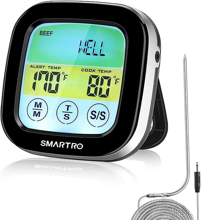 SMARTRO ST59 Digital Meat Thermometer for Oven BBQ Grill Kitchen Food Cooking with 1 Probe and Ti... | Amazon (US)