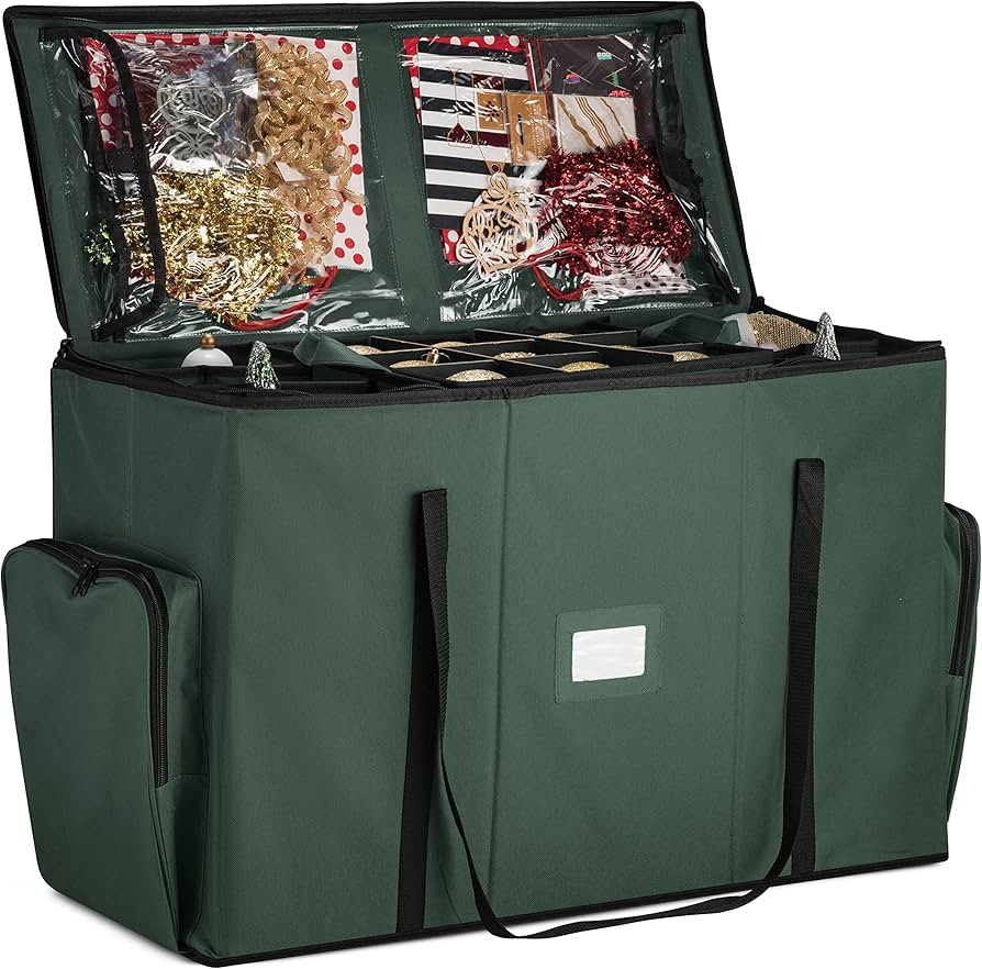 ZOBER All in One Christmas Ornament Storage Box & Decoration Container - Easy Access Removable Tr... | Amazon (US)